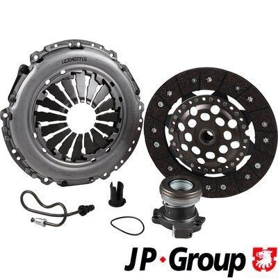 1230407710 JP GROUP Clutch set OPEL for engines with dual-mass flywheel, with clutch release bearing, 215mm