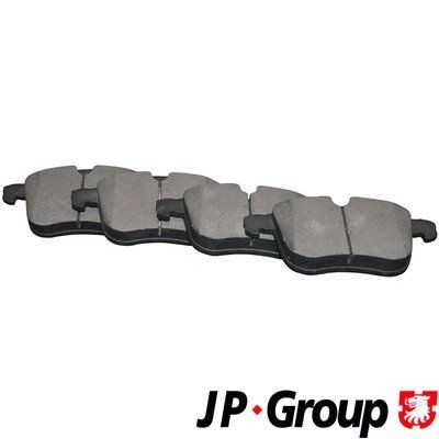 1263602019 JP GROUP Front Axle, excl. wear warning contact Height 1: 74,5mm, Height 2: 77,6mm, Width 1: 155,1mm, Width 2 [mm]: 156,4mm, Thickness 1: 20,6mm, Thickness 2: 20,1mm Brake pads 1263602010 buy