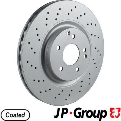 JP GROUP 1363105400 Brake disc Front Axle, 330x28mm, 5, Perforated, Vented, Coated