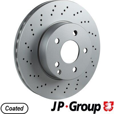 JP GROUP 1363105600 Brake disc Front Axle, 295x8mm, 5, Vented, Coated