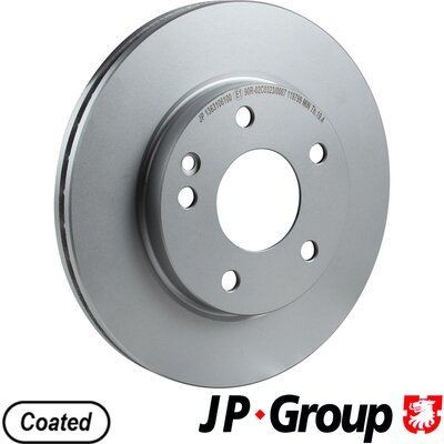 JP GROUP 1363106100 Brake disc Front Axle, 260x22mm, 5, Vented, Coated