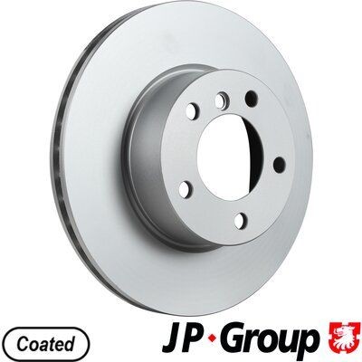 JP GROUP 1463104800 Brake disc Front Axle, 300x24mm, 5, Vented, coated