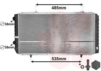 VAN WEZEL *** IR PLUS *** 40002268 Engine radiator Aluminium, 790 x 412 x 29 mm, with accessories, Brazed cooling fins