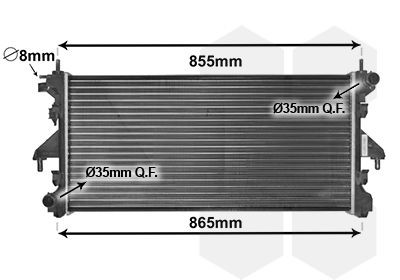 40002308 VAN WEZEL Radiators CITROËN Aluminium, 780 x 375 x 34 mm, Mechanically jointed cooling fins