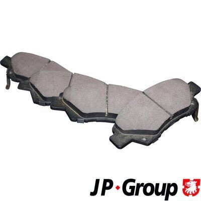 JP GROUP 3463601410 Brake pad set Front Axle, with acoustic wear warning