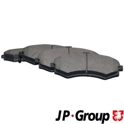 JP GROUP 3563600110 Brake pad set Front Axle, with acoustic wear warning