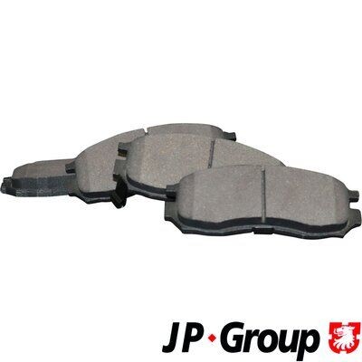 JP GROUP 3563601210 Brake pad set Front Axle, with acoustic wear warning
