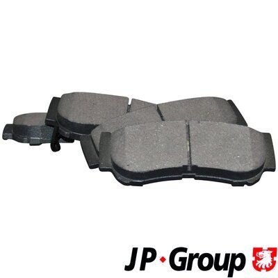 JP GROUP 3563700710 Brake pad set Rear Axle, with acoustic wear warning