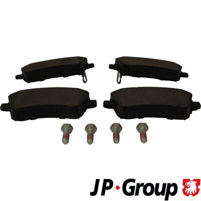 JP GROUP 3663601010 Brake pad set Front Axle, with acoustic wear warning