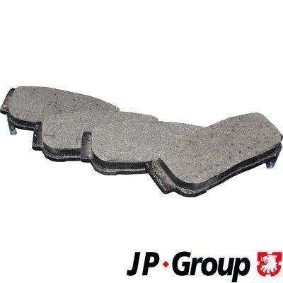 JP GROUP 3663700310 Brake pad set Rear Axle, with acoustic wear warning