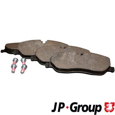 JP GROUP 3763600410 Brake pad set Front Axle, excl. wear warning contact