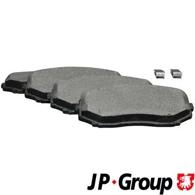 JP GROUP 3863600810 Brake pad set Front Axle, with acoustic wear warning