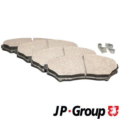 JP GROUP 3963600110 Brake pad set Front Axle, excl. wear warning contact