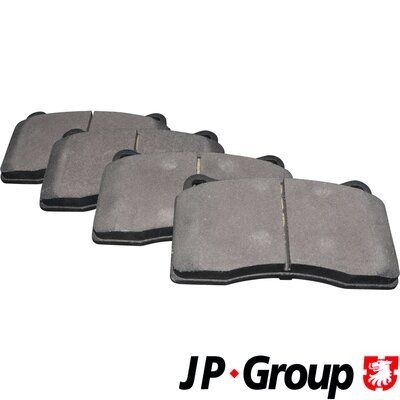 JP GROUP 3963601210 Brake pad set Front Axle, with acoustic wear warning