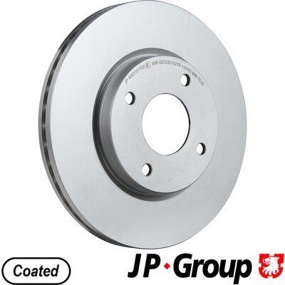 JP GROUP 4063101700 Brake disc Front Axle, 280x24mm, 4, Vented, Coated