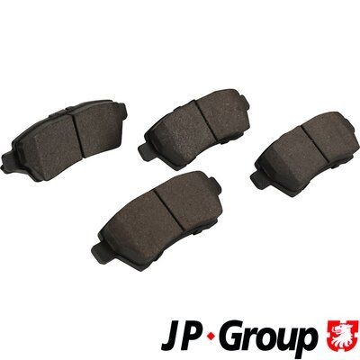 JP GROUP 4063700410 Brake pad set Rear Axle, with acoustic wear warning