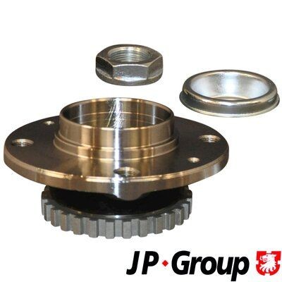 JP GROUP 4151302310 Wheel bearing kit Rear Axle Left, Rear Axle Right, with integrated wheel bearing, with ABS sensor ring, 128 mm
