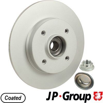 JP GROUP 4163201200 Brake disc Rear Axle, 249x9mm, 4, solid, Coated