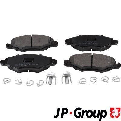 4163600719 JP GROUP Front Axle, excl. wear warning contact Height: 47,6mm, Width: 131mm, Thickness: 18mm Brake pads 4163600710 buy