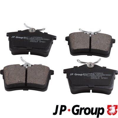 JP GROUP 4163700910 Brake pad set Rear Axle, excl. wear warning contact