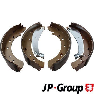 JP GROUP 4163900410 Brake Shoe Set Rear Axle, 254 x 57 mm, with lever