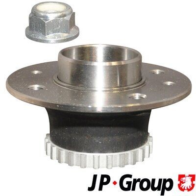 4351400100 JP GROUP Wheel hub assembly JAGUAR 4, with ABS sensor ring, with wheel bearing, Rear Axle Left, Rear Axle Right