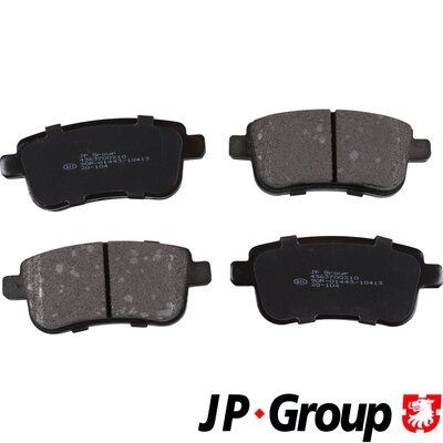 JP GROUP 4363700210 Brake pad set Rear Axle, excl. wear warning contact