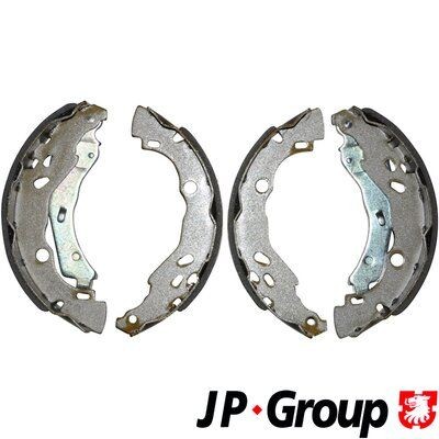 JP GROUP 4363900610 Brake Shoe Set Rear Axle, 203 x 39 mm, with lever