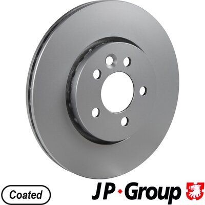 JP GROUP 4463100400 Brake disc Front Axle, 284x22mm, 5, Vented, Coated