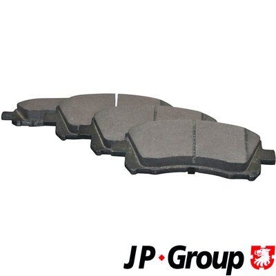 JP GROUP 4663600410 Brake pad set Front Axle, with acoustic wear warning