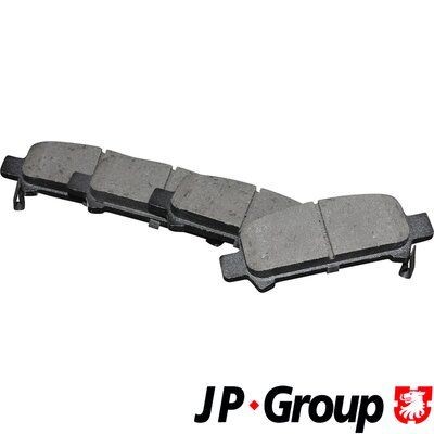 JP GROUP 4663700110 Brake pad set Rear Axle, with acoustic wear warning