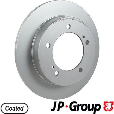 JP GROUP 4763100100 Brake disc Front Axle, 290x10mm, 5, solid, Coated