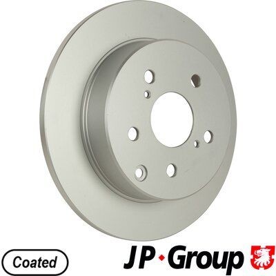 JP GROUP 4863201200 Brake disc Rear Axle, 281x12mm, 5, solid, Coated