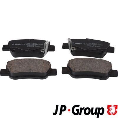 4863701019 JP GROUP Rear Axle, with acoustic wear warning Height: 49,8mm, Width: 109mm, Thickness: 16,8mm Brake pads 4863701010 buy