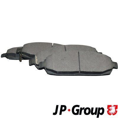 JP GROUP 5563600210 Brake pad set Front Axle, with acoustic wear warning