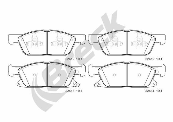 BRECK 22412 00 701 00 Brake pad set with acoustic wear warning, with accessories