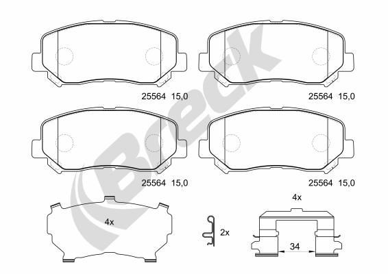 BRECK 25564 00 701 10 Brake pad set JEEP experience and price
