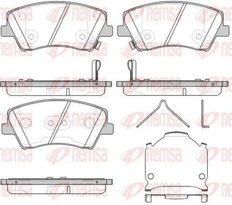 KAWE 1412 04 Brake pad set Front Axle, with acoustic wear warning, with adhesive film, with accessories