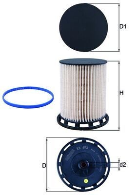 72455975 MAHLE ORIGINAL Filter Insert Height: 122,2mm Inline fuel filter KX 493D buy