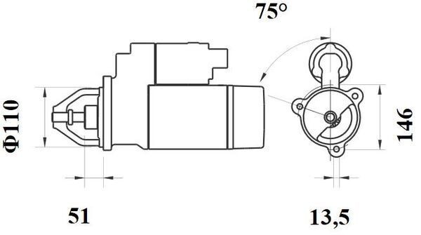 MAHLE ORIGINAL Starter motors MS 767 for Audi 80 B2