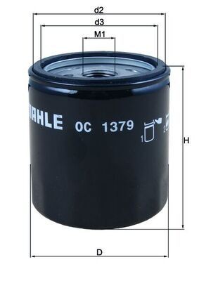 72444256 MAHLE ORIGINAL OC1379 Oil filter 6373199A