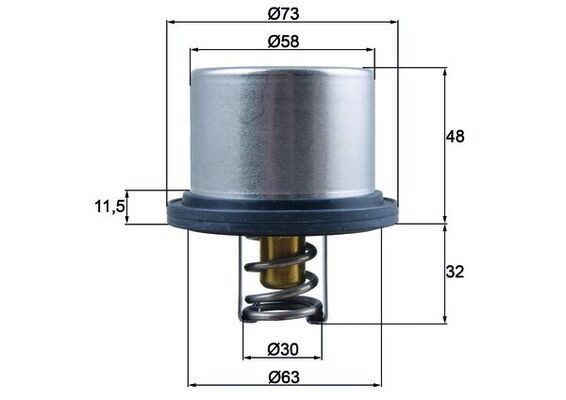 72423177 MAHLE ORIGINAL Opening Temperature: 75°C, with seal Thermostat, coolant THD 5 75 buy