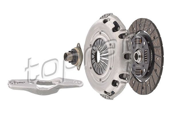 TOPRAN 115 756 Clutch kit with spring, with clutch pressure plate, with clutch release bearing, with release fork, with guide sleeve, with clutch disc, without ball stud, 220mm