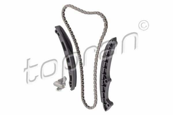 117 261 TOPRAN Timing chain set SKODA with slide rails, with chain tensioner, with timing chain (for camshaft), Closed chain