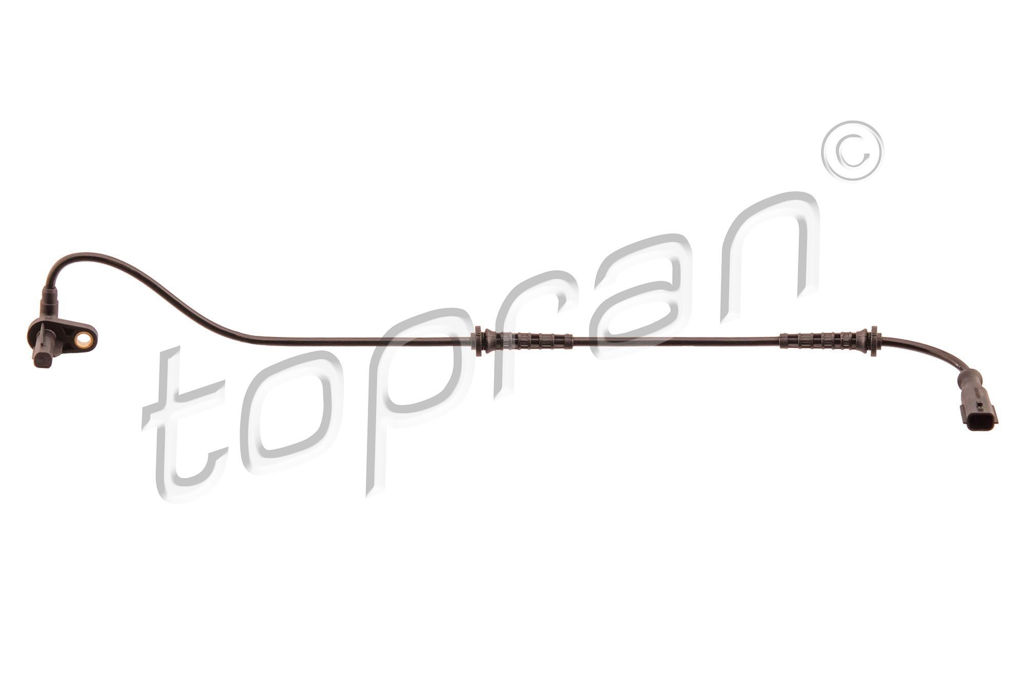 701 870 TOPRAN Wheel speed sensor RENAULT Rear Axle Right, with cable, for vehicles with ABS, 594mm