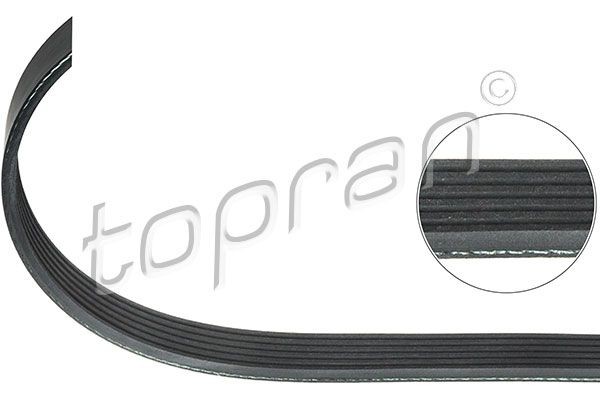 TOPRAN 821 709 Serpentine belt 1257mm, 6, EPDM (ethylene propylene diene Monomer (M-class) rubber)