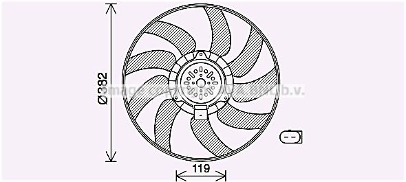 PRASCO AI7519 Fan, radiator D1: 382 mm, 400W
