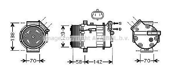 PRASCO OLAK448 Air conditioning compressor SD7V16, R 134a