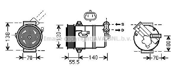 PRASCO OLAK498 Air conditioning compressor 13124753
