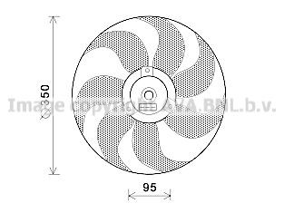 VN7511 PRASCO Cooling fan SEAT D1: 350 mm, 100W, without radiator fan shroud